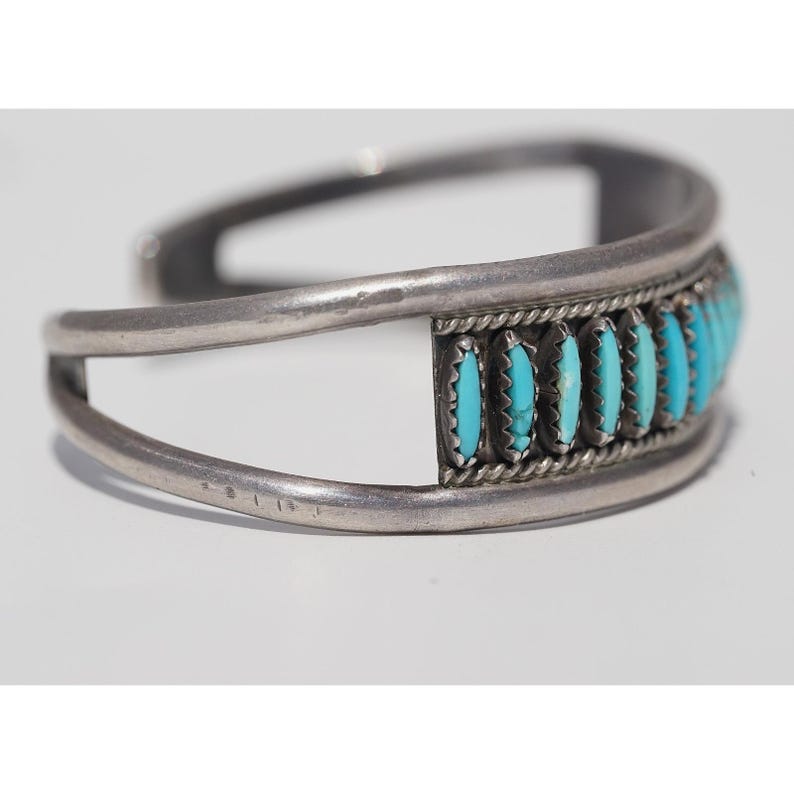 Valentino & Matilda Banteah - Zuni Native Sterling Silver Needle Point Bracelet image 6