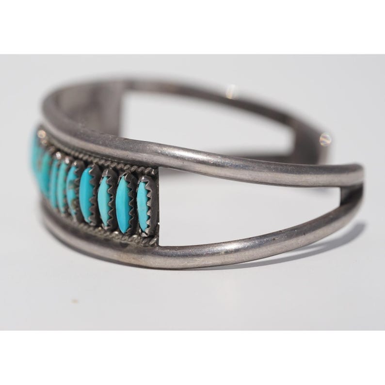 Valentino & Matilda Banteah - Zuni Native Sterling Silver Needle Point Bracelet image 8