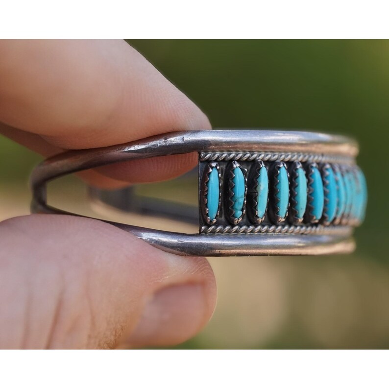 Valentino & Matilda Banteah - Zuni Native Sterling Silver Needle Point Bracelet image 2