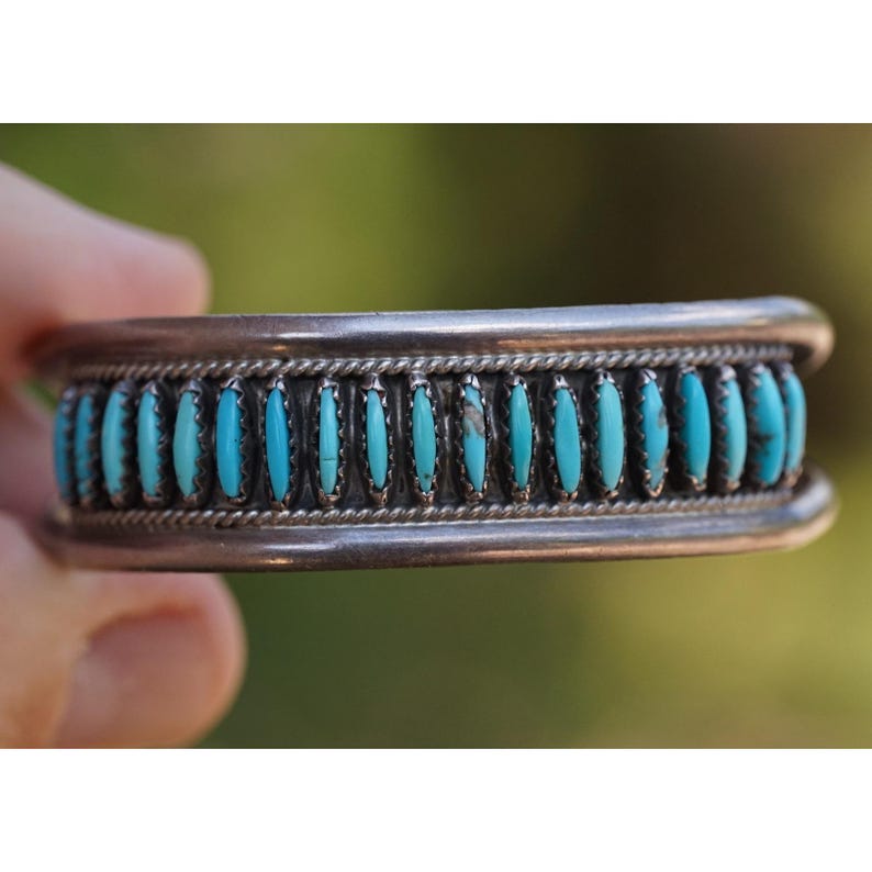 Valentino & Matilda Banteah - Zuni Native Sterling Silver Needle Point Bracelet image 1