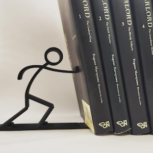 Stickman Bookend – Unique Modern Book Holder for Home or Office – Fun Gift for Book Lovers (Multiple Colours)