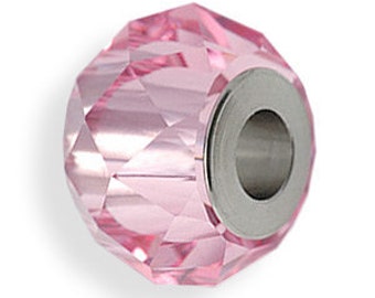 Beads, Swarovski Crystal, Art. 5940, 14mm BeCharmed Briolette Bead, Rose Qty1