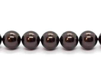 6 mm Swarovski Deep Brown pearl quantity 20