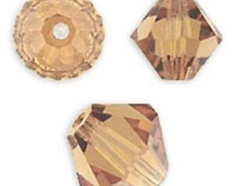 6 mm Swarovski Light Smoked Topaz XILION cut  bicone crystal - Quantity 10