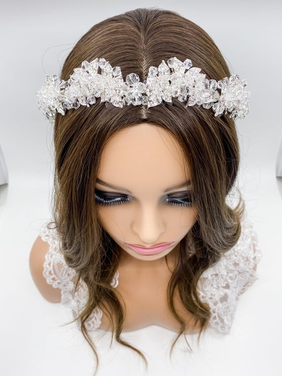 Swarovski Crystal Bridal Headband: Silver Wedding Tiara - Etsy display picture 1