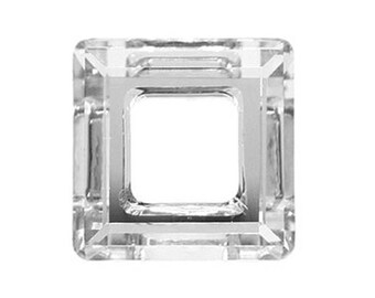 Swarovski Crystal 20mm 4439 Faceted Square Frame Pendant Qty 2