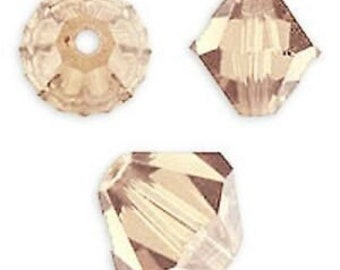 6 mm Swarovski Light Colorado Topez XILION cut  bicone crystal - Quantity 10