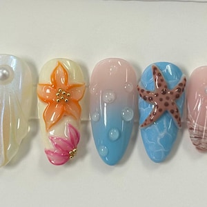 Pearl Summer Beach Press on Nails