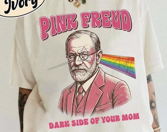 Pink Freud Die dunkle Seite Ihrer Mutter T-Shirt, Psychiatrie-Liebhaber Musiker und Psychiater, Sigmund Freud Shirt, Retro Pink Floyd Style Grafik