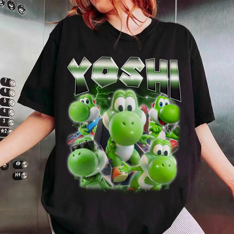 Super Mario Galaxy Yoshi-tröja, 90-tals Mario-spelkläder bild 1