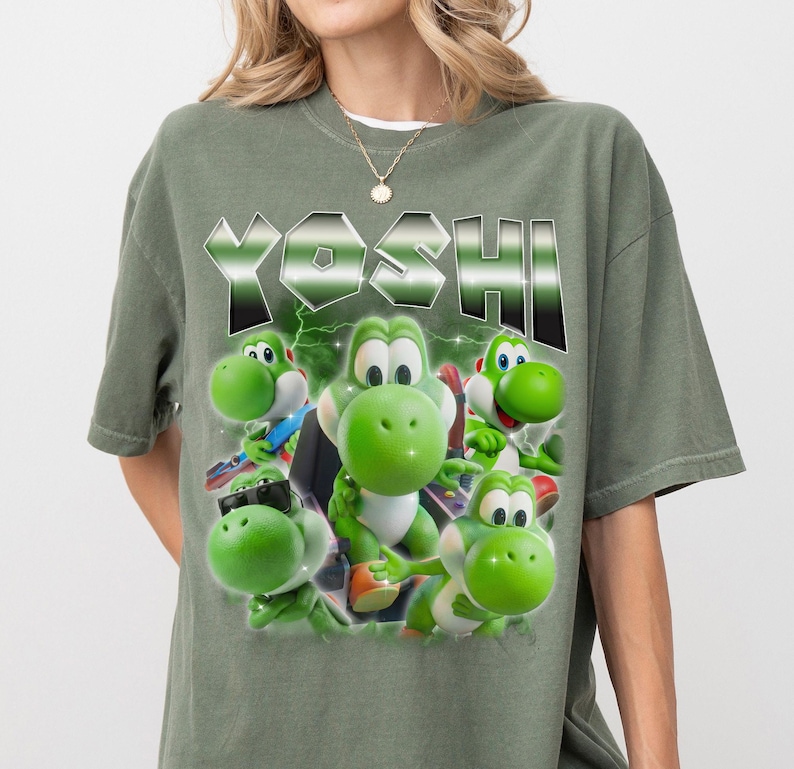 Super Mario Galaxy Yoshi-tröja, 90-tals Mario-spelkläder bild 2