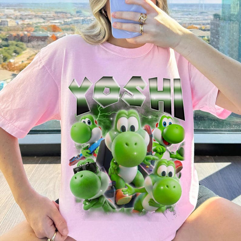 Super Mario Galaxy Yoshi-tröja, 90-tals Mario-spelkläder bild 5