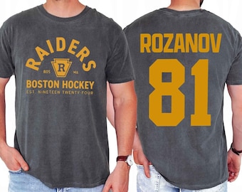 Ilya Rozanov #81-Boston Raiders Tee, Hudson Williams Connor Storrie Shirt, Shane Hollander Shirt