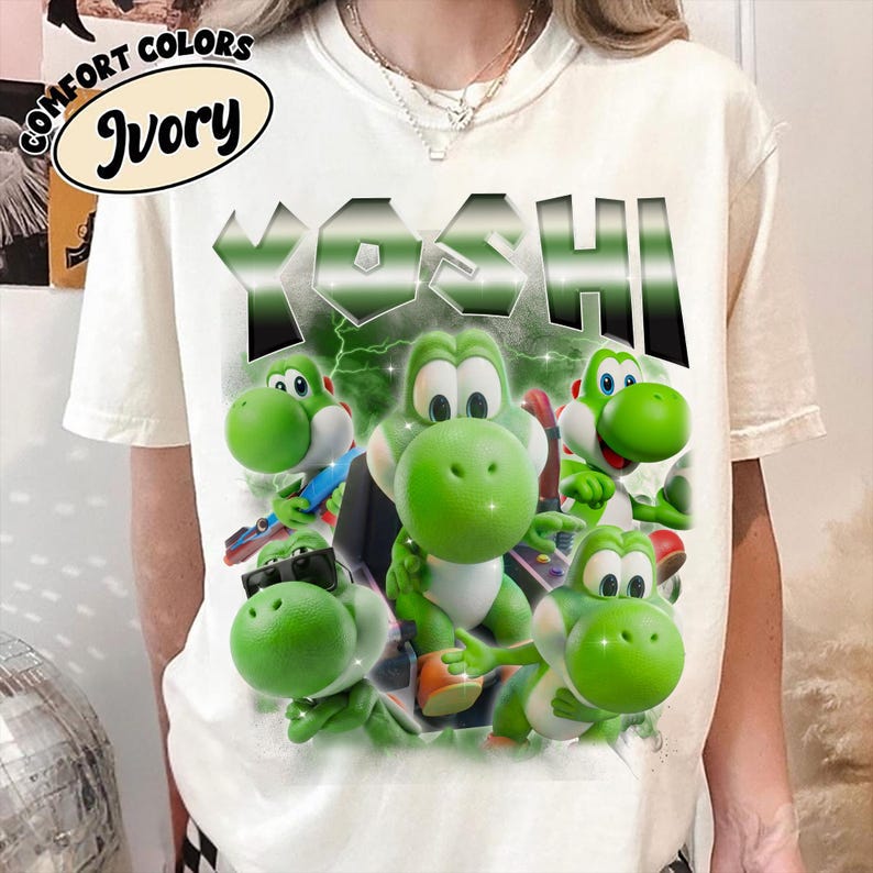 Super Mario Galaxy Yoshi-tröja, 90-tals Mario-spelkläder bild 3