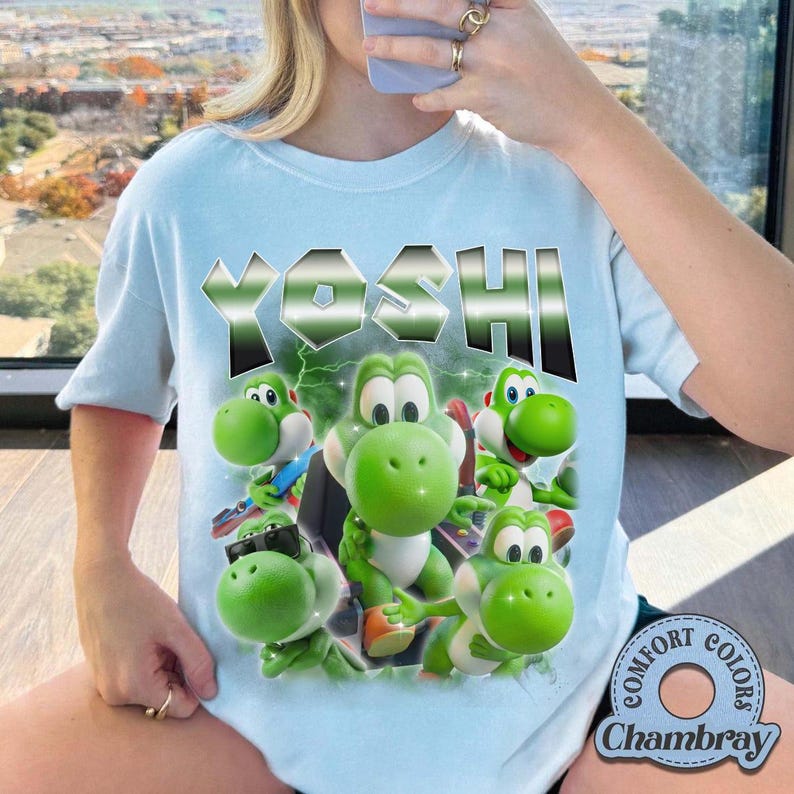 Super Mario Galaxy Yoshi-tröja, 90-tals Mario-spelkläder bild 6