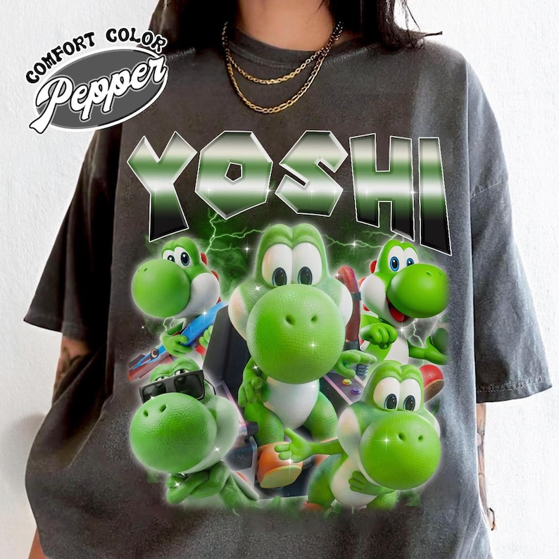 Super Mario Galaxy Yoshi-tröja, 90-tals Mario-spelkläder bild 4