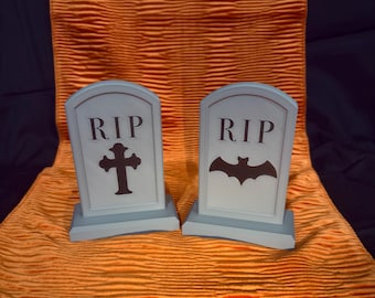 RIP Tombstone with Cross Design STL Files