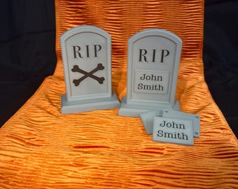 RIP Tombstone with Bone Design STL Files
