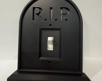 Gravestone Light Switch Cover and Wall Hook STL Files