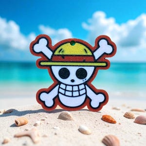 3D Printed Straw Hat Pirate Keychain: Anime Fan Accessory