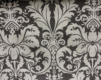 Brown Cream Printed Duck cloth by the yard