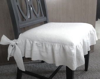 Dining chair slipcover with ties - Ruffled seat slipcover
