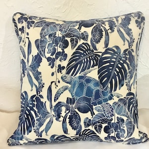 Pillow Cover in Tortuga Navy and Cream Throw pillow Cover Decorative Pillow Cover