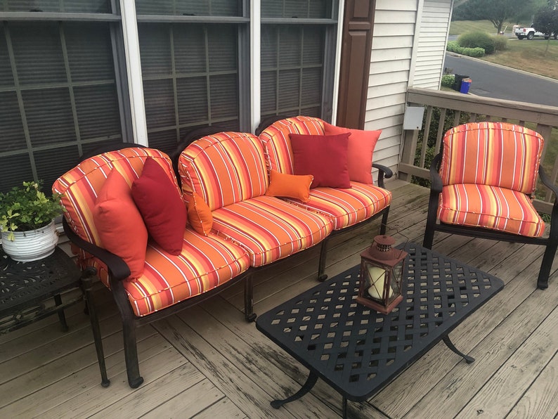 Custom Outdoor Patio Furniture Replacement Cushion Covers With Piping And Zipper