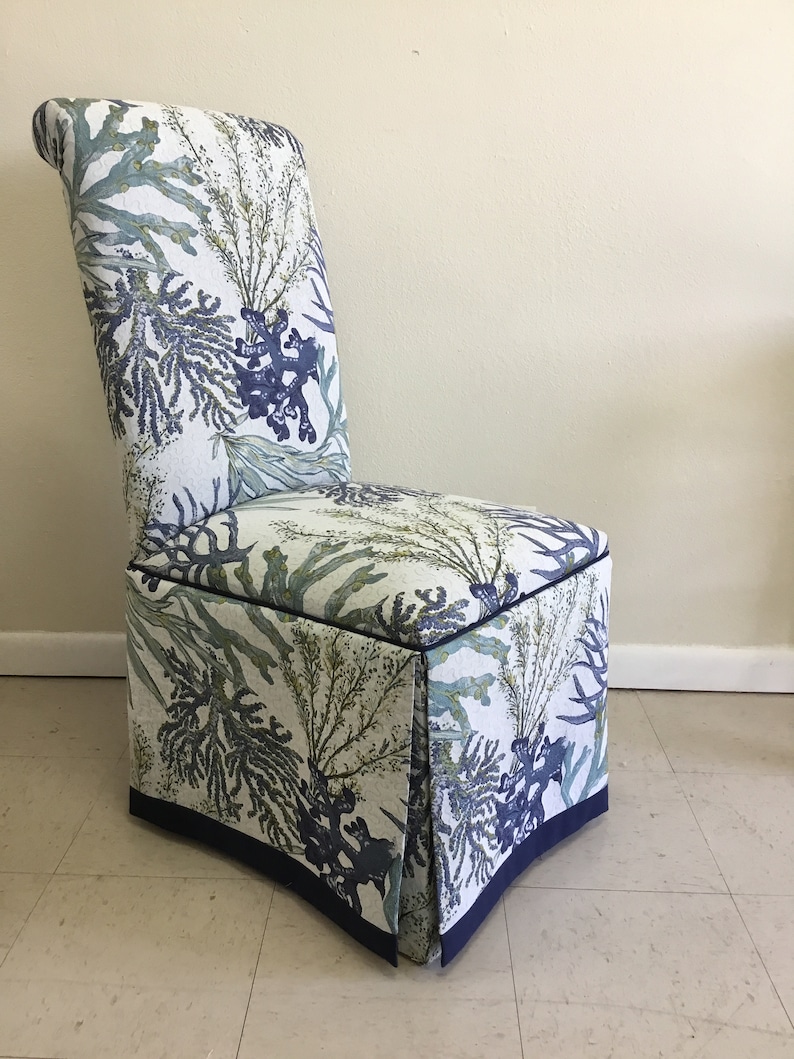 Coastal Parsons Chairs With Or Wo Skirt Coastal Parsons Chair Dining Chairs Custom Chairs Sold Furniture Home Living Kromasol Com