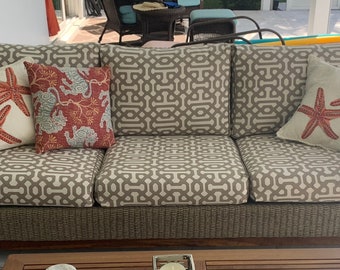 CUSTOM Outdoor Patio Furniture Replacement Cushion Covers with Optional Piping and Zipper