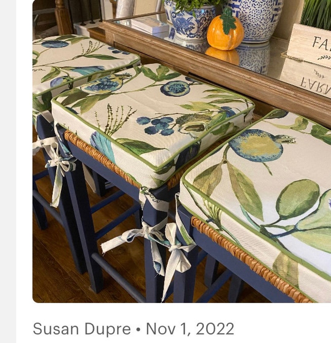 Barstool Slipcover Made to Order With Straight or Pleated Skirt Custom