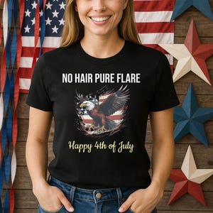 Camiseta &quot;Sin pelo&quot;, divertida camiseta de águila calva, camiseta patriótica del 4 de julio, regalo del Día de la Independencia, camiseta con la bandera de EE. UU., camiseta con gráfico de libertad