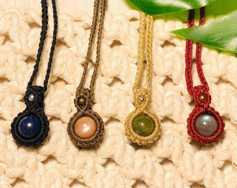 Teardrop -Handmade Healing Crystal Macrame Pendant Necklaces, Boho, Hippie, bohemian, customizable jewelry