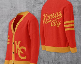 Kansas City Red and Yellow Letterman Cardigan