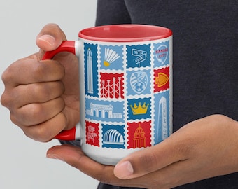 Kansas City Landmark Mug: Color Pop Ceramic Coffee Cup (11oz/15oz)