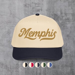 Memphis-pet met schrift | Snapback-hoed met 5 panelen in vintagestijl