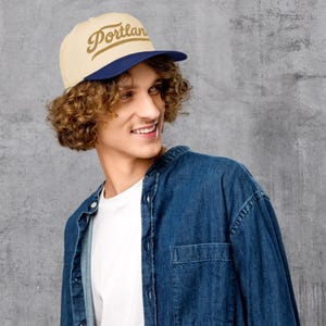 Kansas City Script Hat | Vintage Style 5 Panel Snapback Cap image 4
