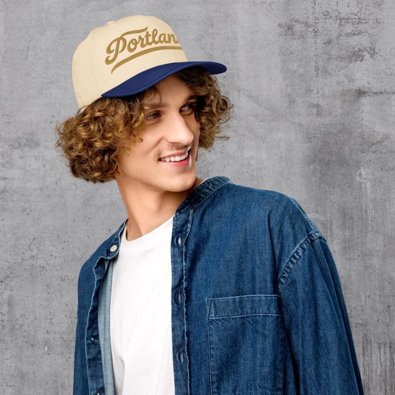 Kansas City Script Hat | Vintage Style 5 Panel Snapback Cap image 4