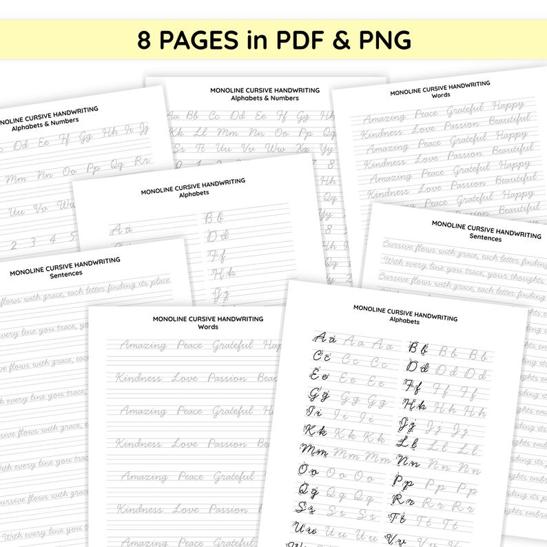 Beginner Cursive Handwriting Practice Worksheet to Improve Handwriting ...