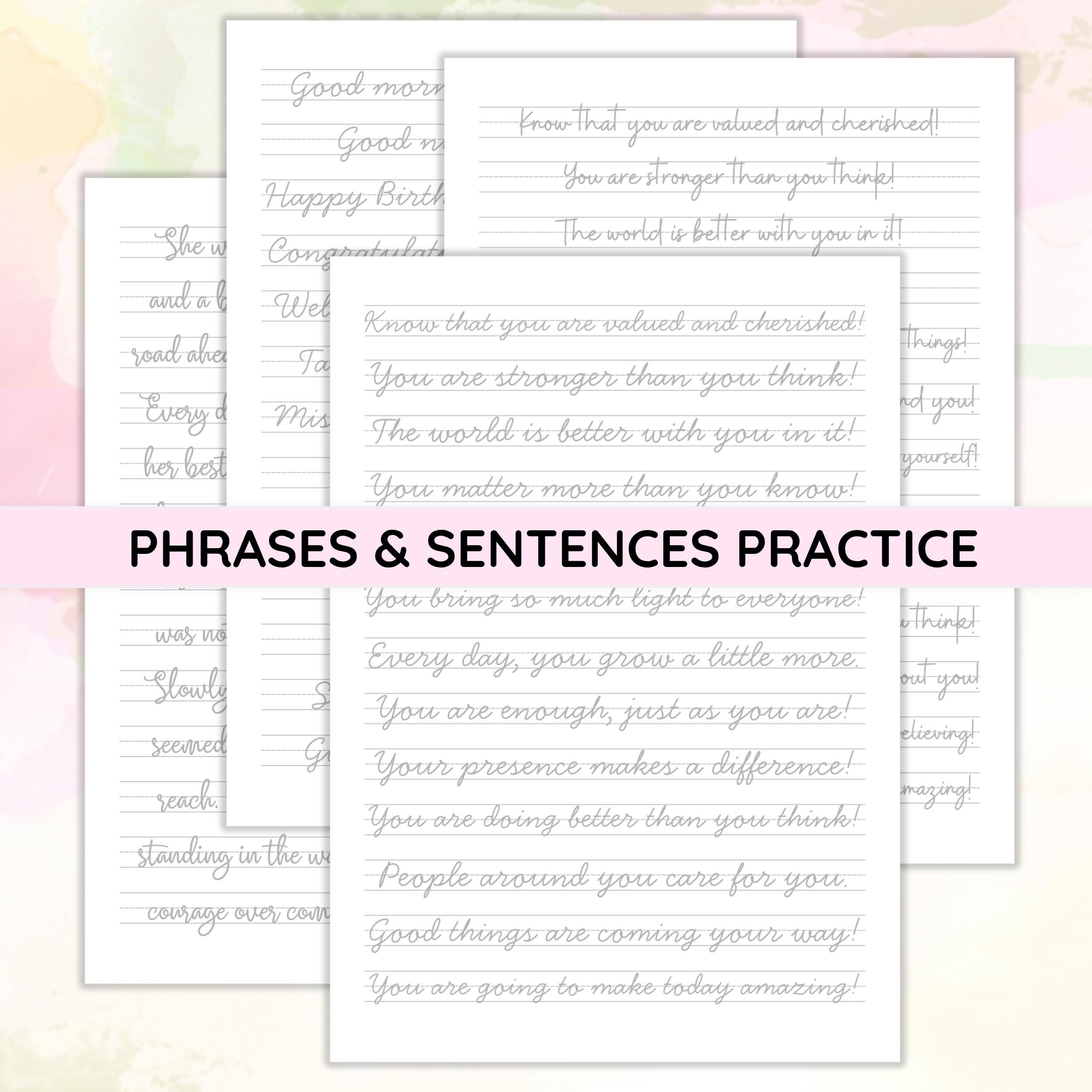 Cursive Handwriting Practice Tracing Worksheet to Improve Handwriting ...