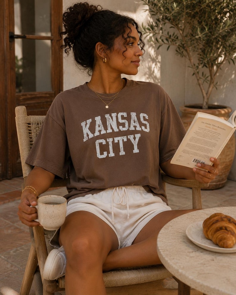 Kansas City Shirt | Vintage KC Tee | Retro Football & Baseball T-Shirt | Midwest Gameday Comfort Colors Unisex Tee | Womens Mens Tshirt image 1