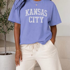 Kansas City Shirt | Vintage KC Tee | Retro Football & Baseball T-Shirt | Midwest Gameday Comfort Colors Unisex Tee | Womens Mens Tshirt image 2