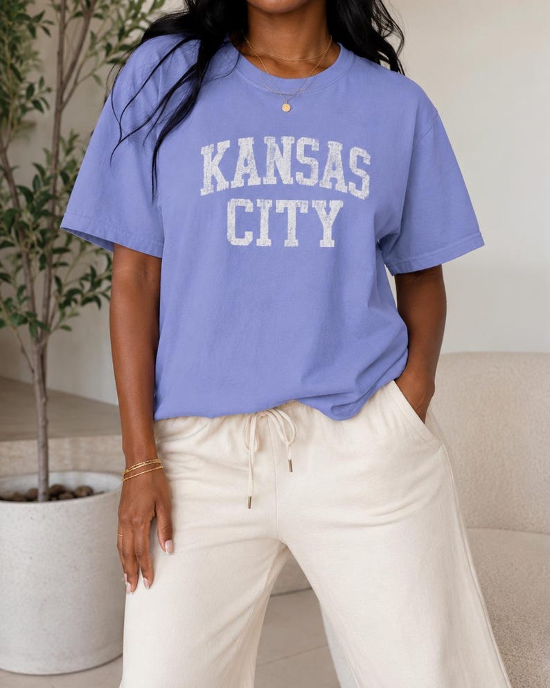 Kansas City Shirt | Vintage KC Tee | Retro Football & Baseball T-Shirt | Midwest Gameday Comfort Colors Unisex Tee | Womens Mens Tshirt image 2