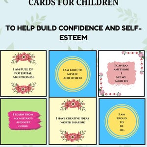 30 cartes d'affirmations positives pour enfants, affirmations quotidiennes, citations d'affirmation de soi, cartes d'état d'esprit positif, art mural affirmation