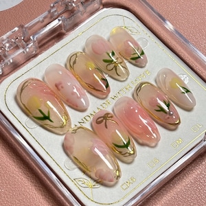 Flower-nails/Birthday Nails/Summer Nails/Spring vibes/French pink/Garden Nails