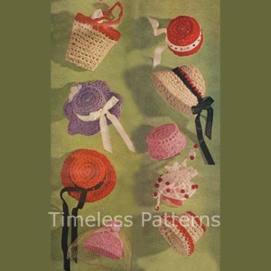 Instant Download Vintage Barbie Fashion Doll, Hats & Bags Crochet Pattern-PDF download
