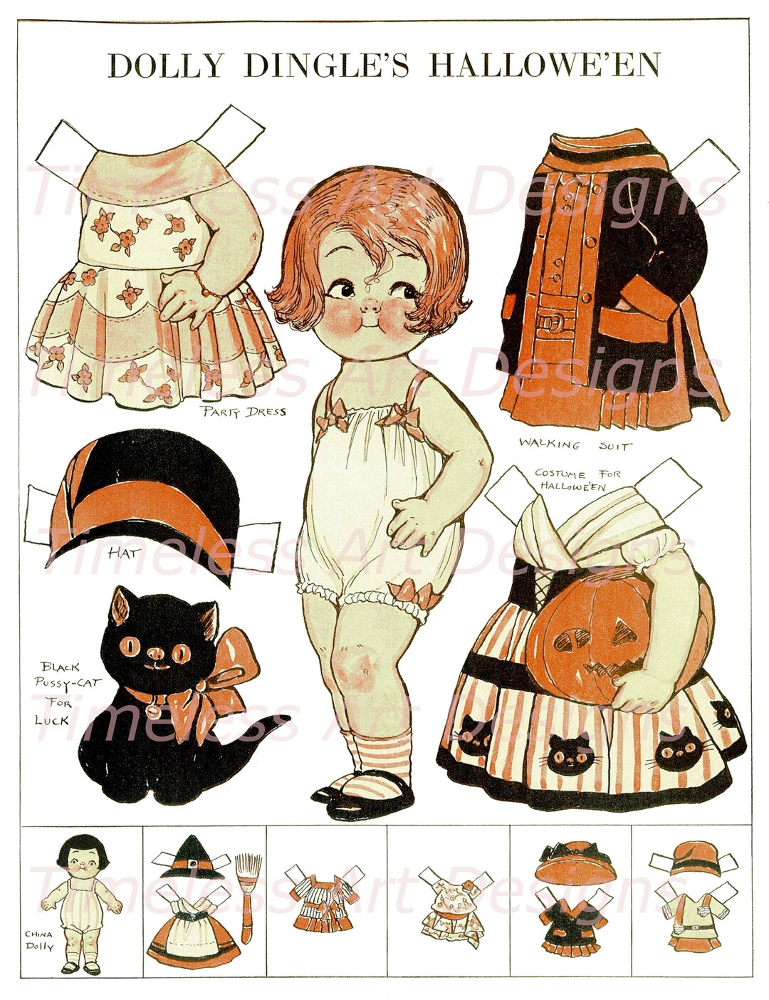 Digital Download Image Antique/vintage Dolly Dingle's Halloween ...