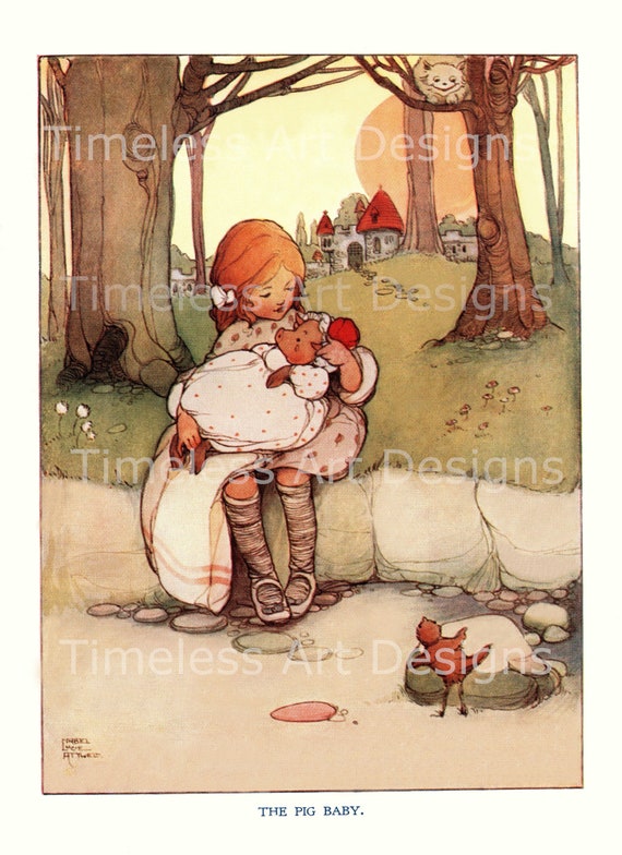 Digital Download Beautiful Art Illustration Alice and the