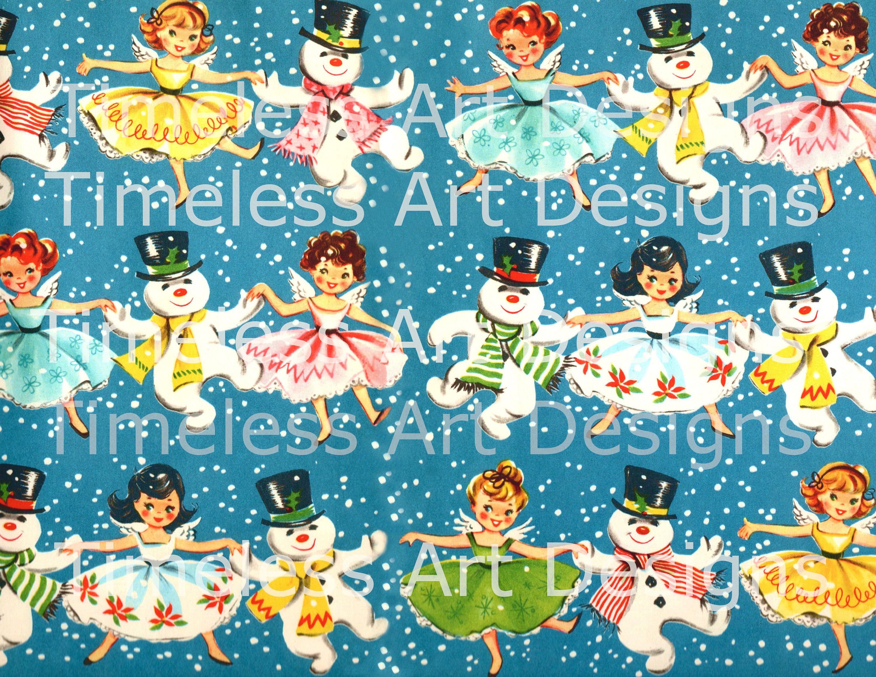 Vintage Christmas Wrapping Paper, Cute Newspaper Wrapping Paper