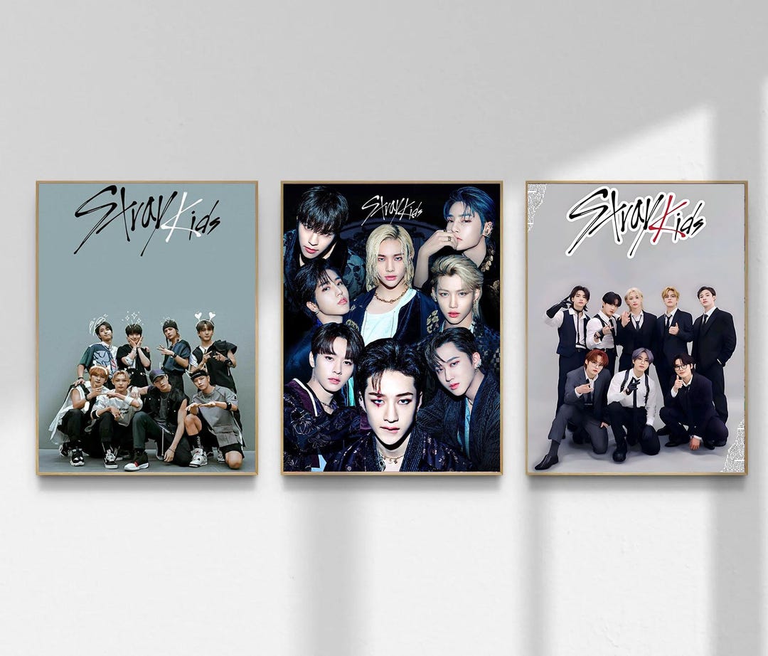 Stray Kids Poster Set | Stray Kids Wall Art | Kpop Boy Group Decor ...
